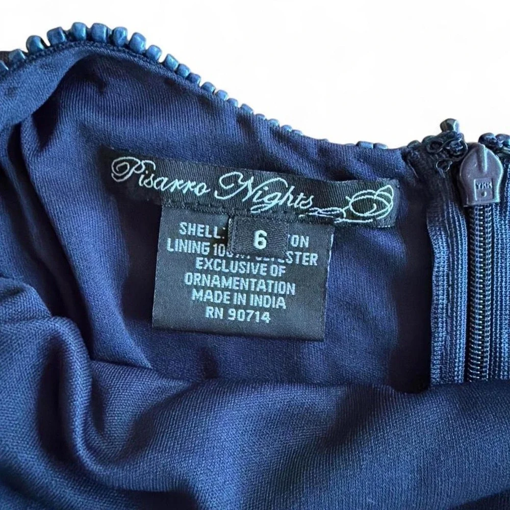 Vintage Y2K 20s Inspired Midnight Blue Beaded‎ Dress